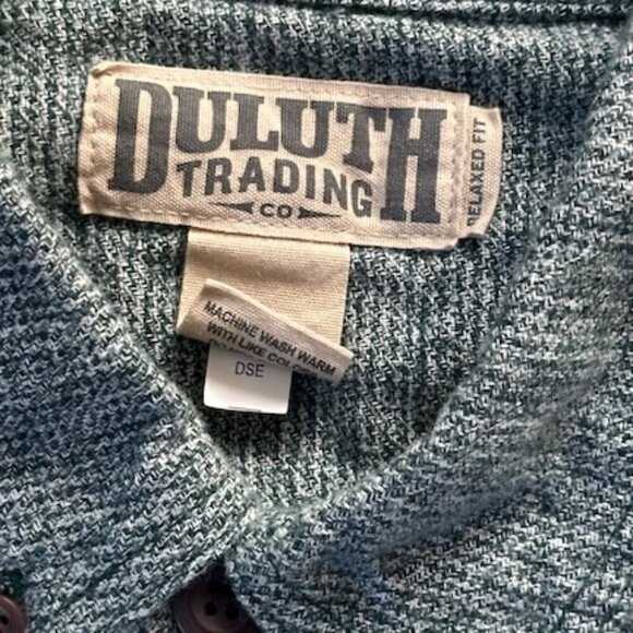 Duluth Trading Free Swingin Flannel Relaxed Fit Shirt Mens -Green - Men's Sz. XL - Picture 4 of 10
